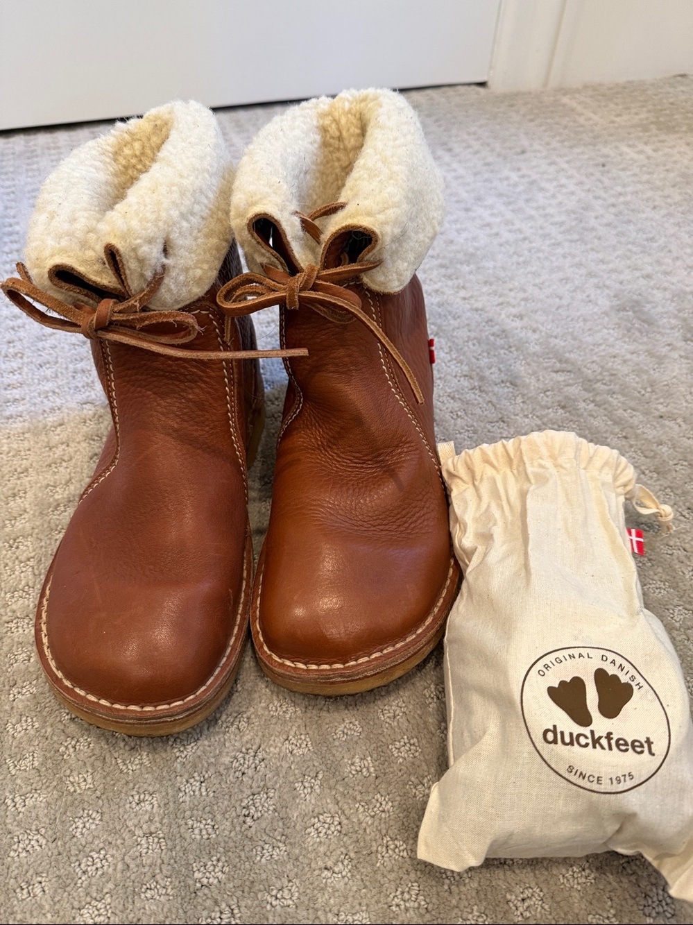 Duckfeet Arhus Wool-lined Boot in Nut Size 41 includes care kit
